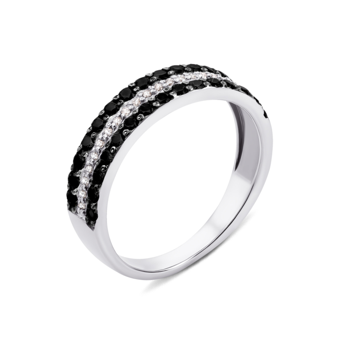 Золотое кольцо с фианитами (12977/02/1/126 (12977/б ч)