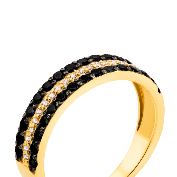 Золота каблучка з фіанітами (12977/03/1/126)