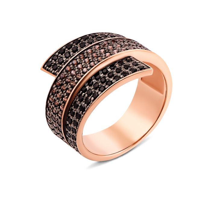 Золотое кольцо с фианитами (13174/01/1/818)