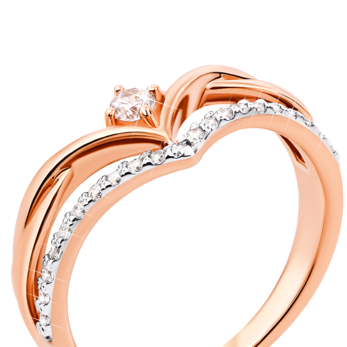 Золотое кольцо с фианитами (13181/01/1/47)