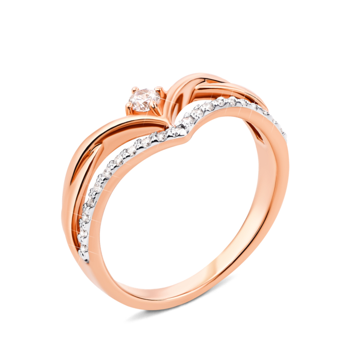 Золотое кольцо с фианитами (13181/01/1/47)