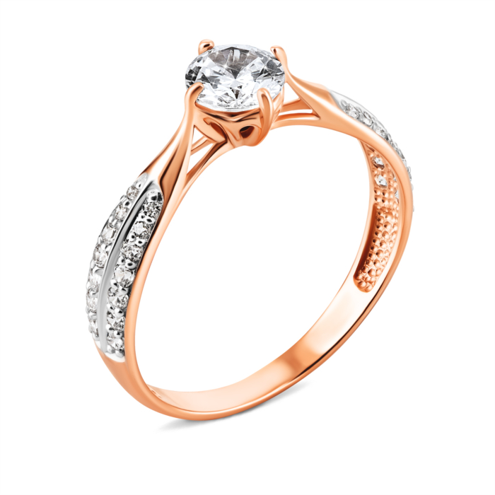 Золота каблучка з фіанітами. Артикул UG5700043-Рр