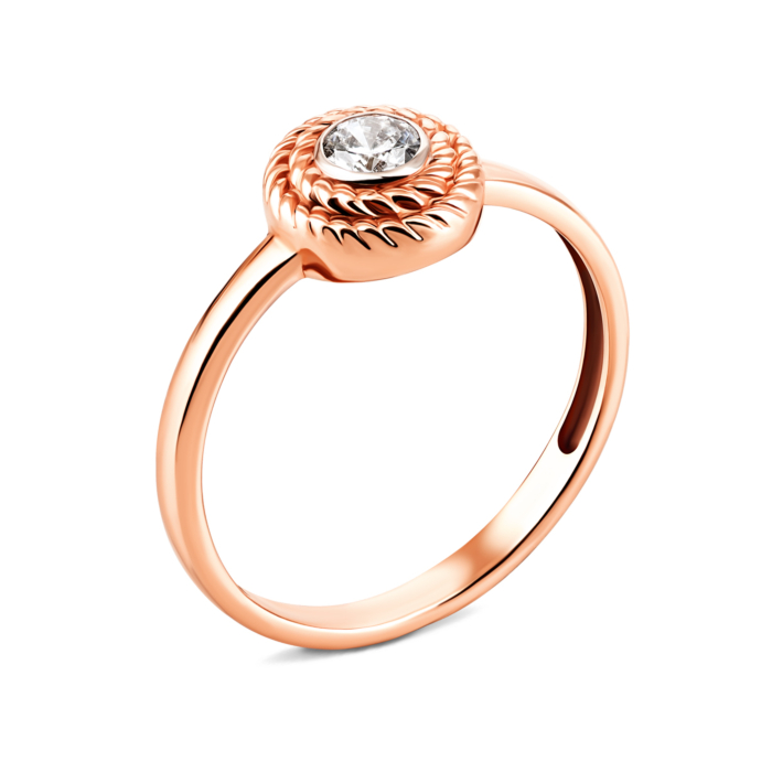Золота каблучка з фіанітом. Артикул UG5700376-Рр