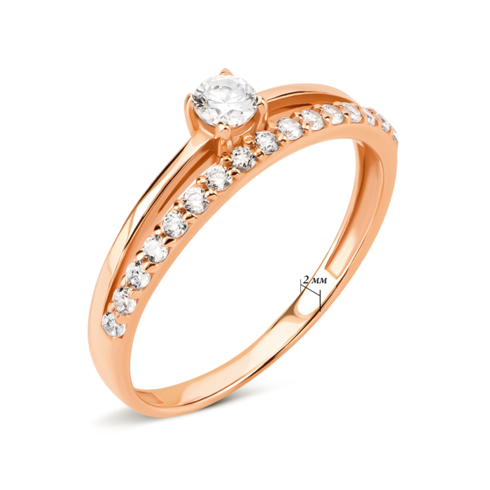 Золотое кольцо с фианитами. Артикул UG511/0029/00/01/01