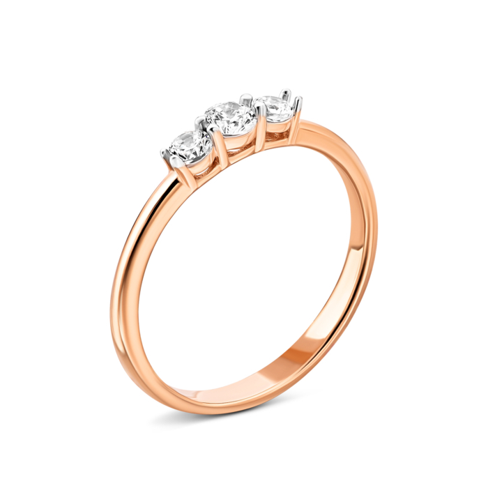 Золотое кольцо с фианитами.Артикул UG5110148210101