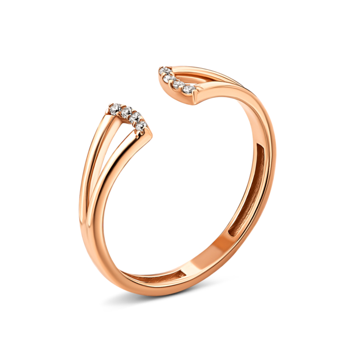 Золотое кольцо с фианитами.Артикул UG5110877410101