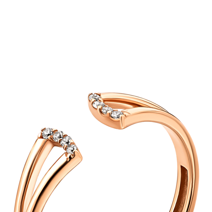 Золотое кольцо с фианитами.Артикул UG5110877410101