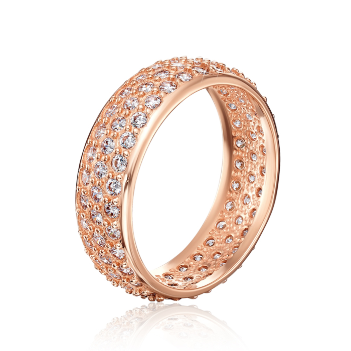 Золотое кольцо с фианитами. Артикул 11859