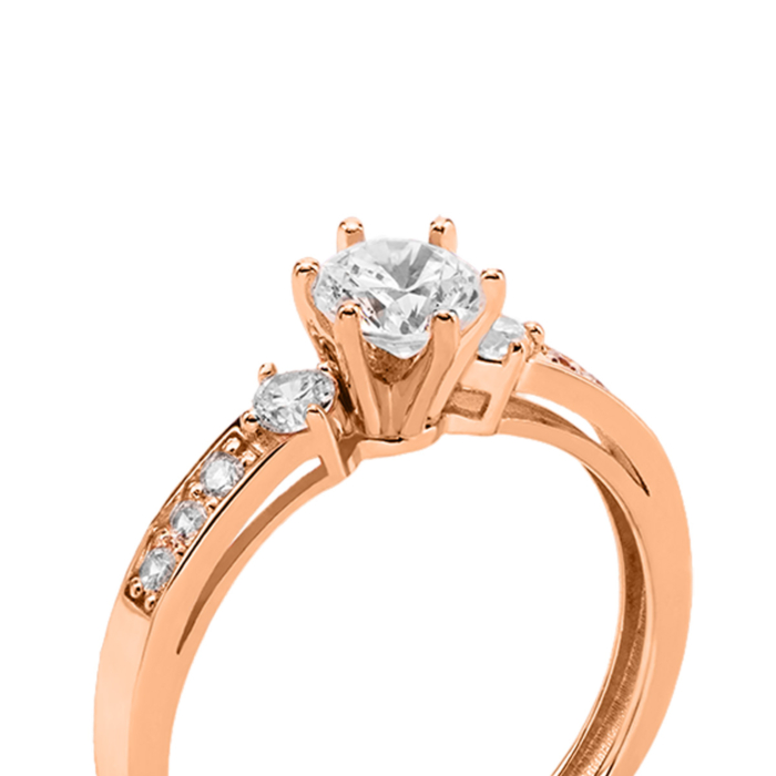 Золотое кольцо с фианитами.Артикул UG5119052810101