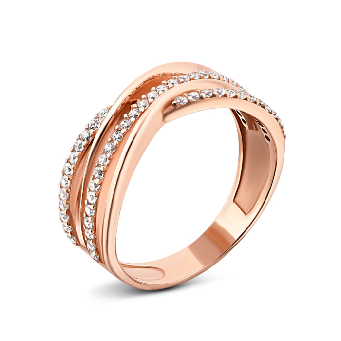 Золотое кольцо с фианитами.Артикул UG5119153910101