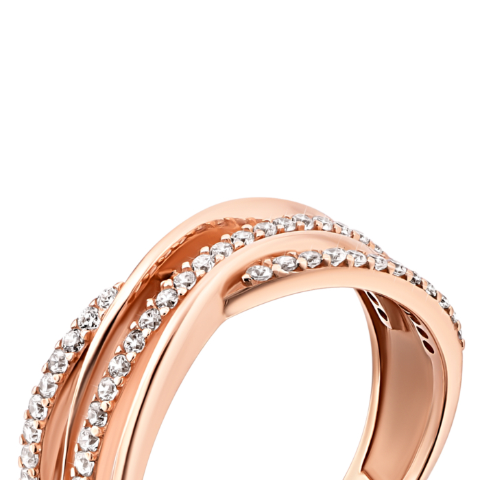 Золотое кольцо с фианитами.Артикул UG5119153910101