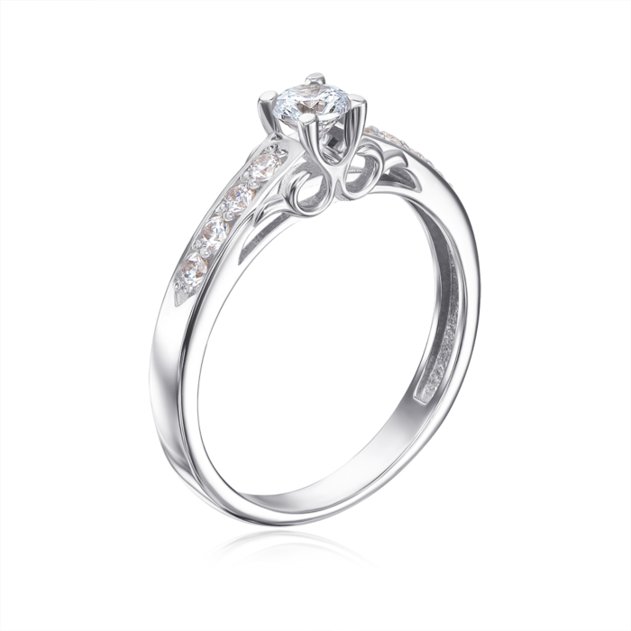 Золотое кольцо с фианитами. Артикул 12135/б