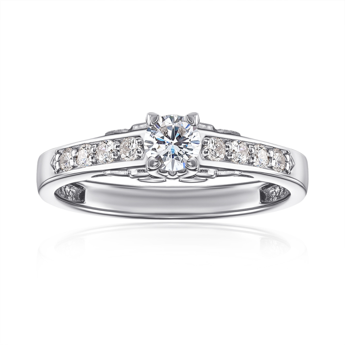 Золотое кольцо с фианитами. Артикул 12135/б