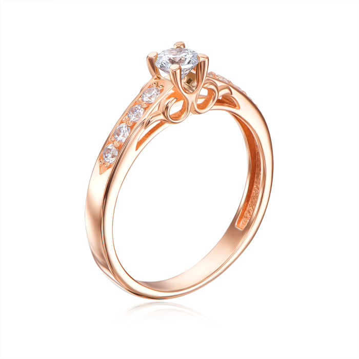 Золота каблучка з фіанітами. Артикул 12135 (12135/01/0/63)