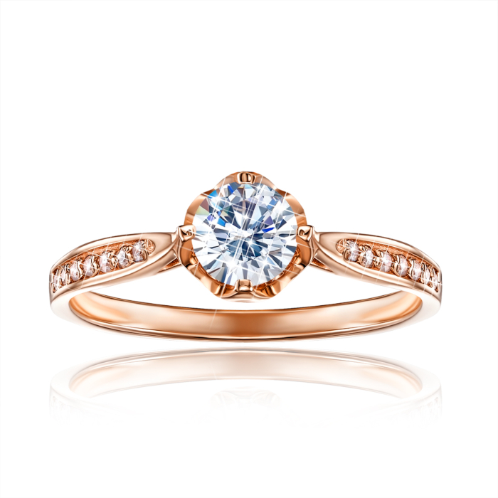 Золота каблучка з фіанітами. Артикул 12963