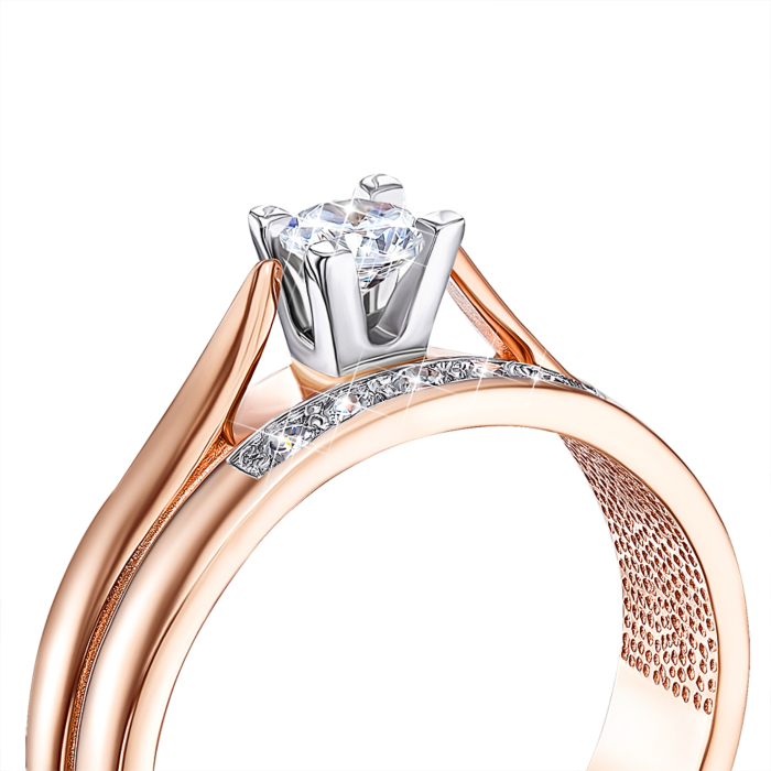 Золотое кольцо с фианитами. Артикул 13153/01/1/677