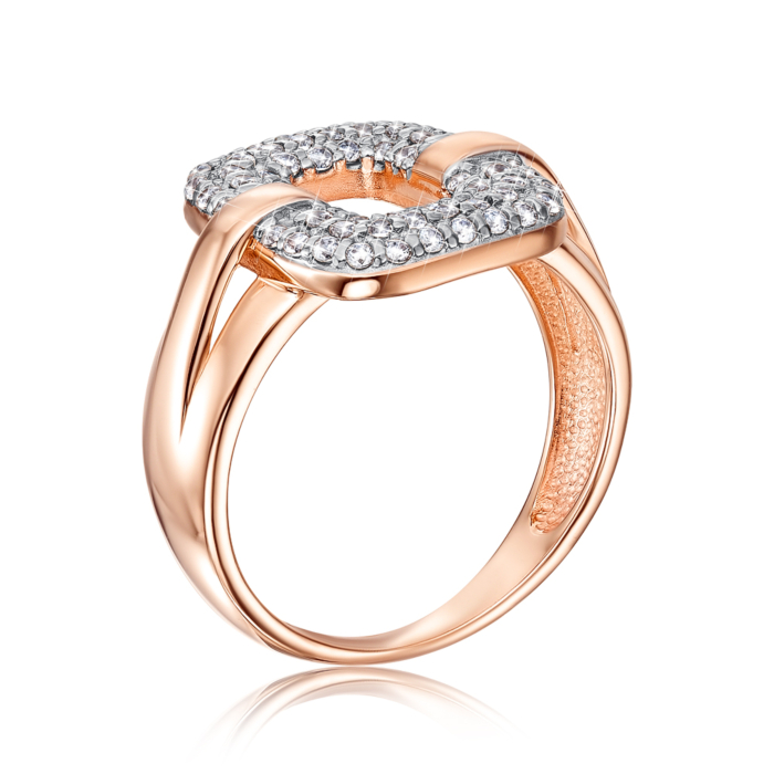 Золотое кольцо с фианитами. Артикул 13259/01/1/1