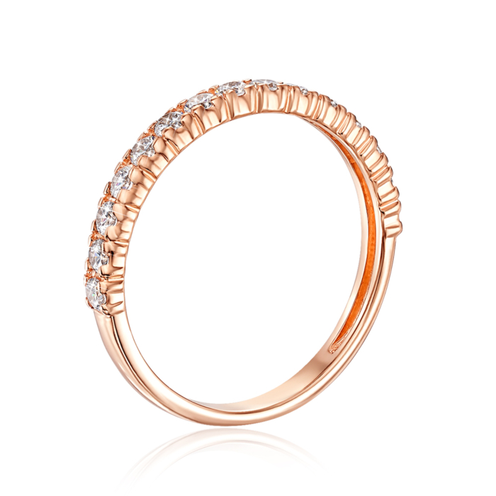 Золотое кольцо с фианитами. Артикул 13346/01/0/46