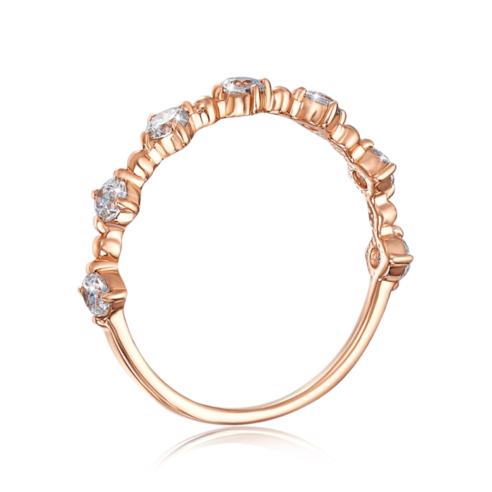 Золотое кольцо с фианитами. Артикул 13422/01/0/52
