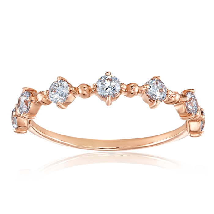 Золотое кольцо с фианитами. Артикул 13422/01/0/52