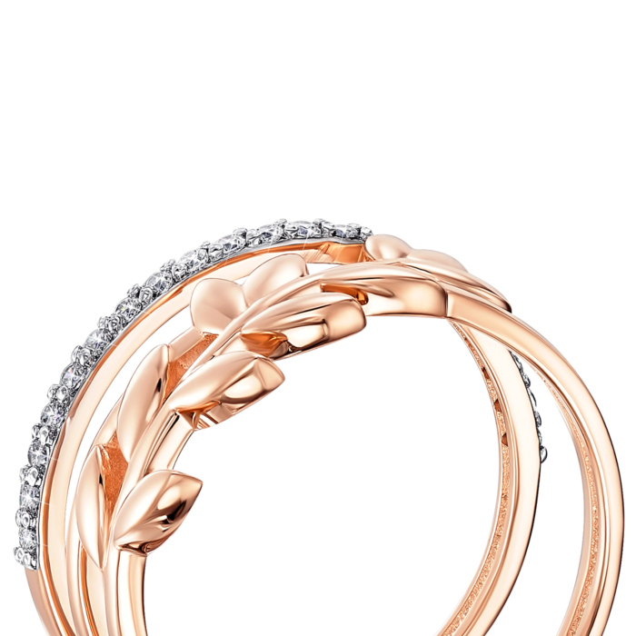 Золотое кольцо с фианитами. Артикул 13517/01/1/13