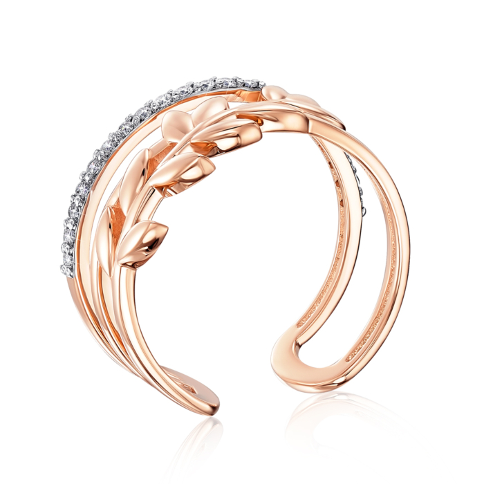 Золотое кольцо с фианитами. Артикул 13517/01/1/13