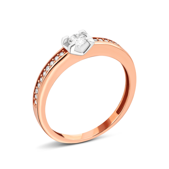Золотое кольцо с фианитами.Артикул UG518801
