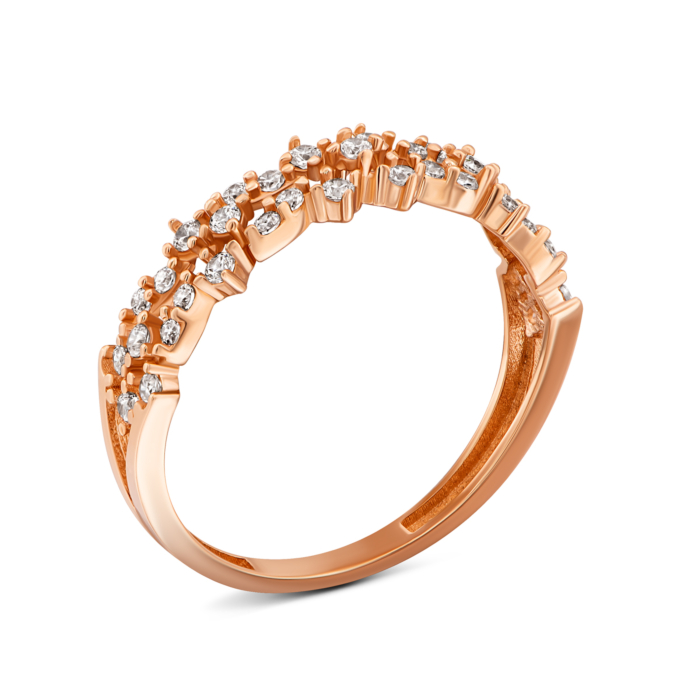 Золотое кольцо с фианитами.Артикул UG5IYZK374