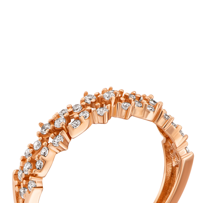 Золота каблучка з фіанітами.Артикул UG5IYZK374