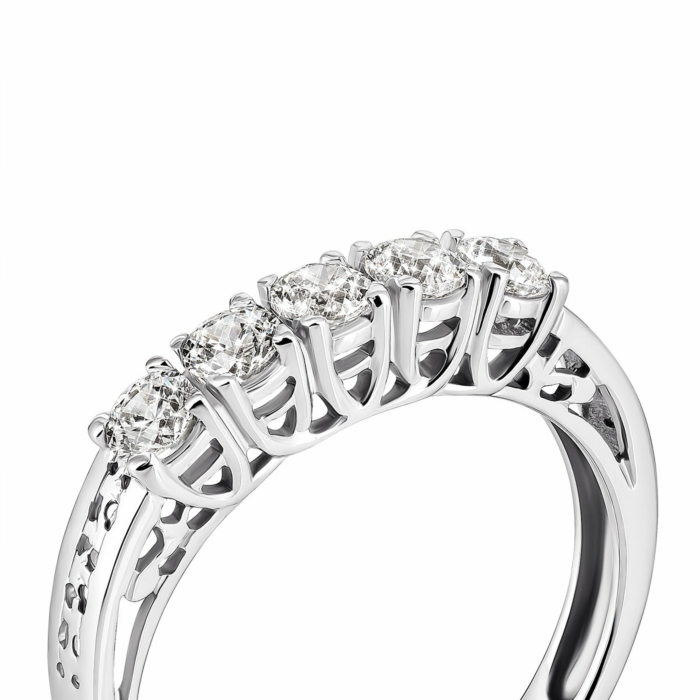 Золота каблучка з фіанітами Royal Zirconia.Артикул UG5КД4212/1Royal