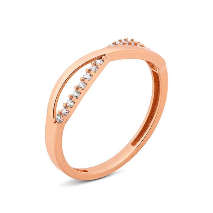 Золота каблучка з фіанітами.Артикул UG5IYZK136