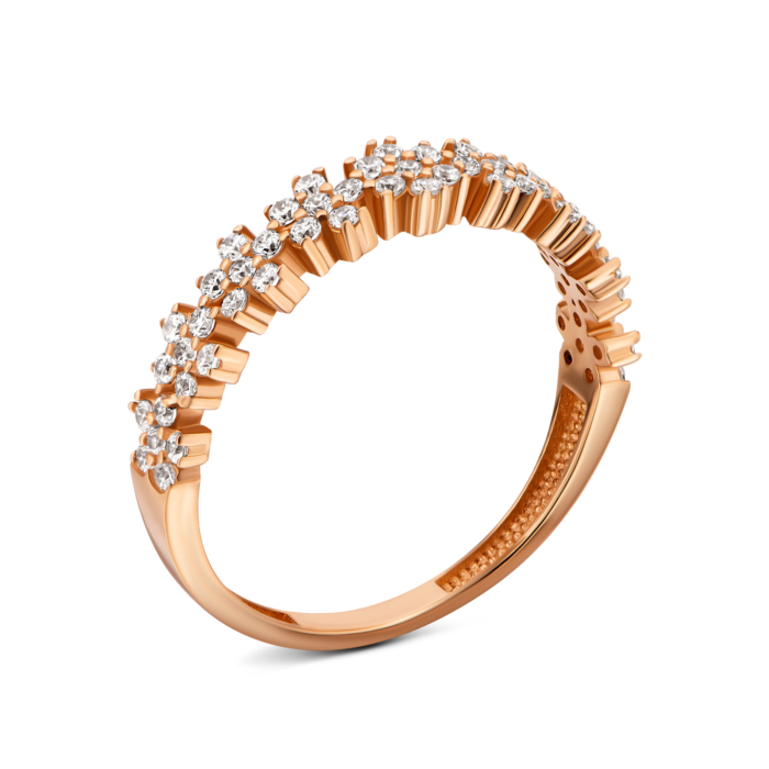 Золотое кольцо с фианитами.Артикул UG5IYZK253