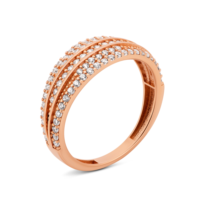 Золота каблучка з фіанітами.Артикул UG5IYZK264