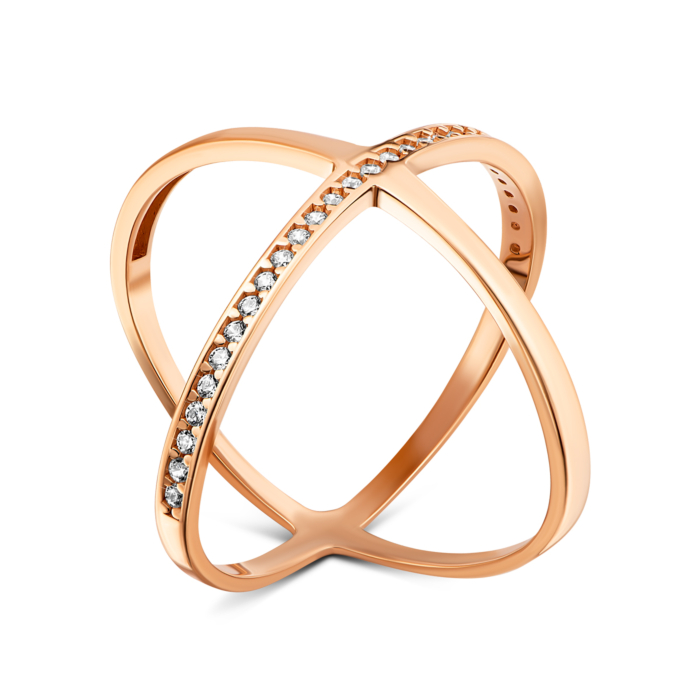 Золотое кольцо с фианитами.Артикул UG5IYZK414