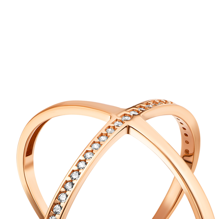 Золота каблучка з фіанітами.Артикул UG5IYZK414