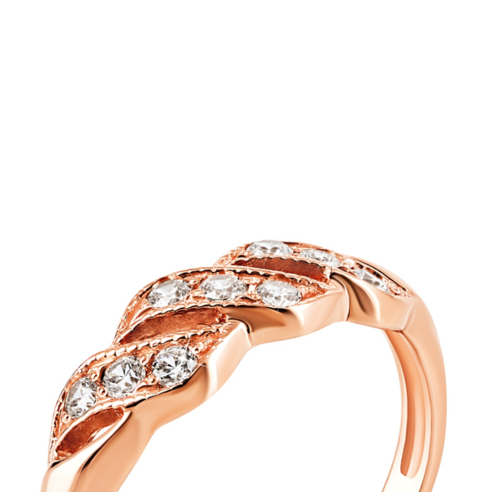 Золота каблучка з фіанітами. Артикул UG5к090