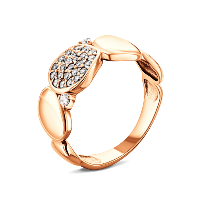 Золотое кольцо с фианитами.Артикул UG5к264