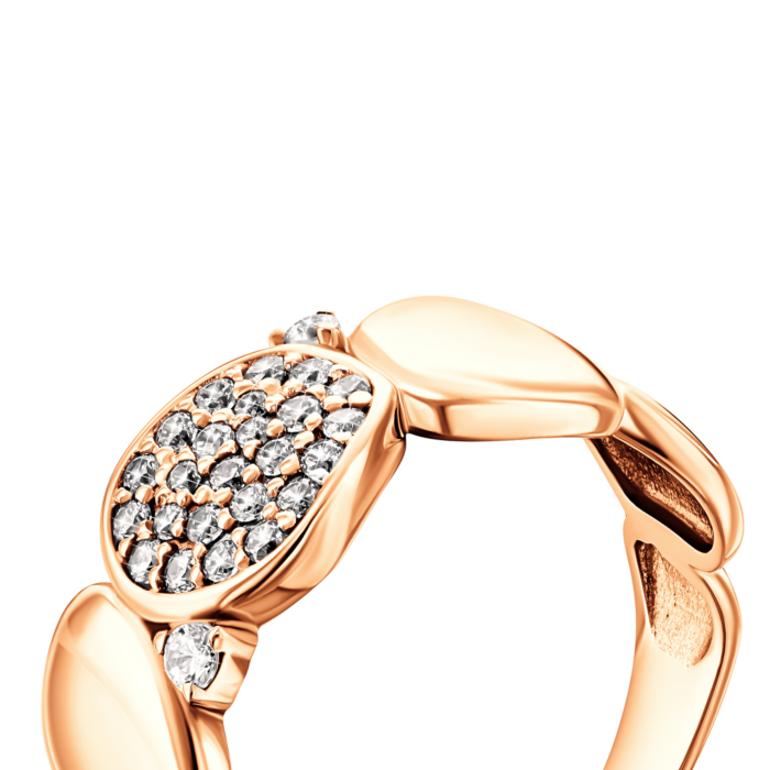 Золотое кольцо с фианитами.Артикул UG5к264