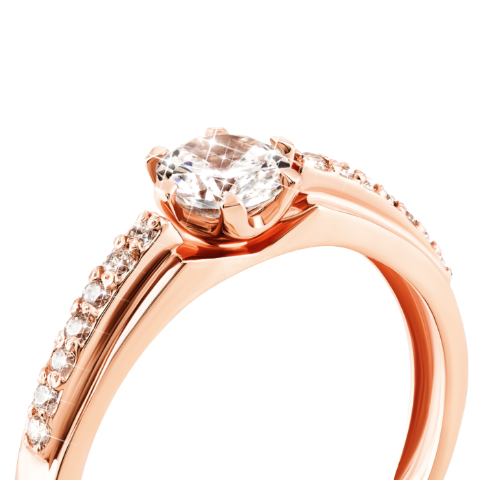 Золотое кольцо с фианитами. Артикул UG5к295