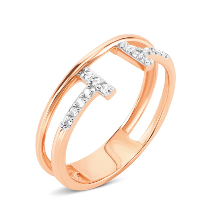 Золотое кольцо с фианитам. Артикул UG5КД 072