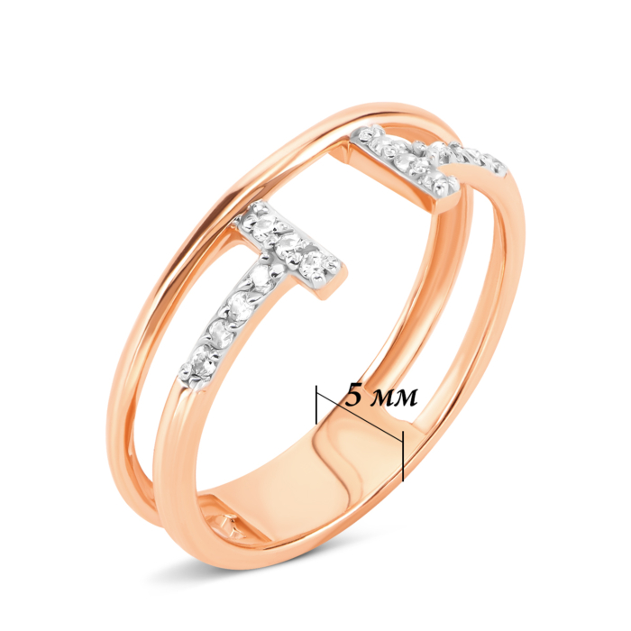 Золотое кольцо с фианитам. Артикул UG5КД 072