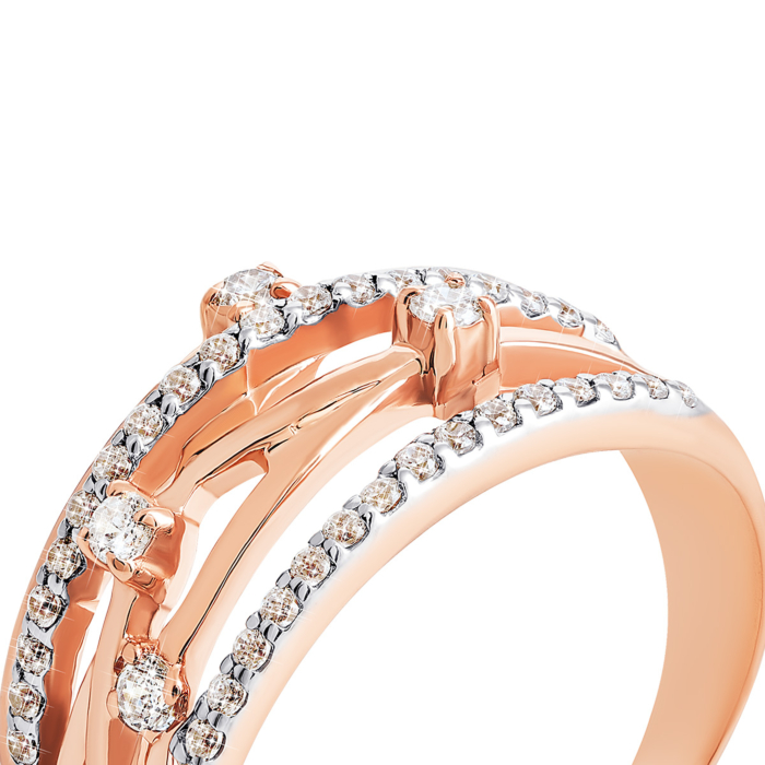 Золота каблучка з фіанітами. Артикул UG5КД0551