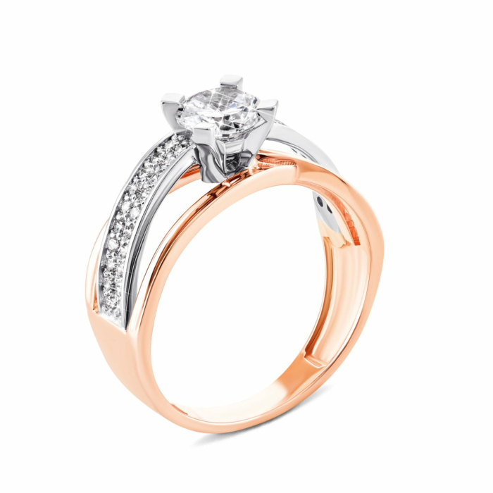 Золота каблучка з фіанітами. Артикул UG5КД2062