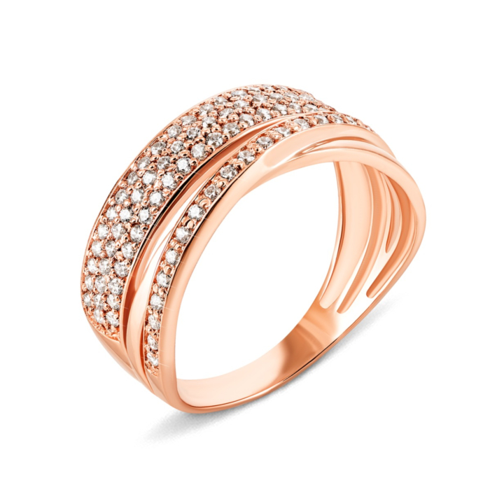 Золотое кольцо с фианитами. Артикул UG5КД2067