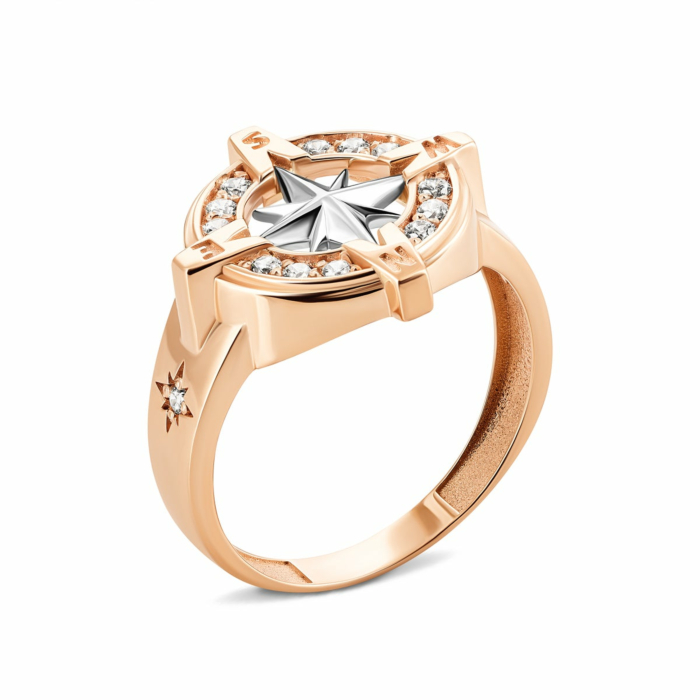 Золота каблучка з фіанітами. Артикул UG5КП 001