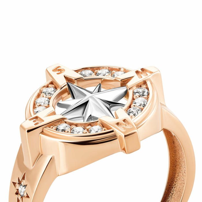 Золота каблучка з фіанітами. Артикул UG5КП 001