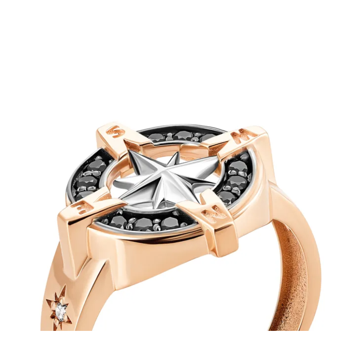 Золота каблучка з фіанітами. Артикул UG5КП 001ч