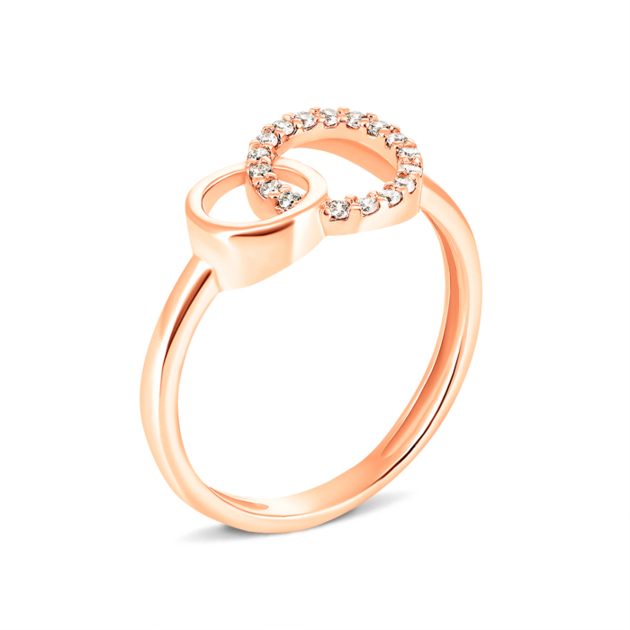 Золота каблучка з фіанітами. Артикул UG5КВ1393(зв)