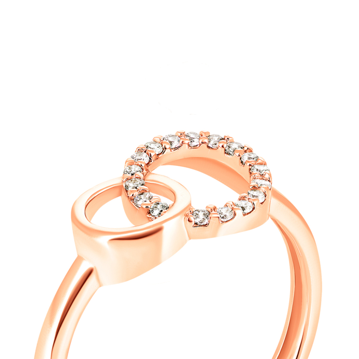 Золота каблучка з фіанітами. Артикул UG5КВ1393(зв)