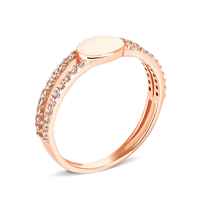 Золота каблучка з фіанітами. Артикул UG5КВ1395(зв)